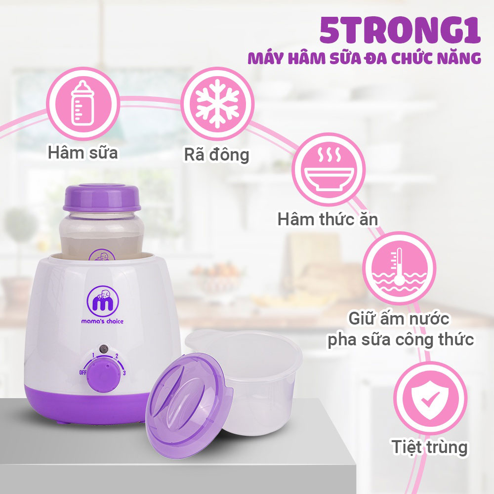 Máy Hâm Sữa Mama’s Choice, Hâm Nóng Sữa Thức Ăn Nhanh và Tiệt Trùng Đồ Dùng Cho Bé, Nhỏ Gọn Dùng Đi Du Lịch